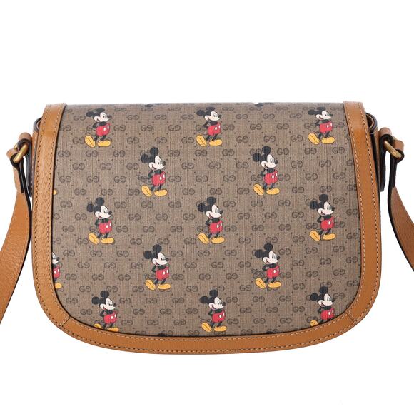GUCCI x Disney GG Supreme Shoulder Bag 602694 Khaki Brown Multi PVC Leather - Picture 3 of 7